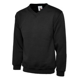 Uneek Premium V-Neck Sweatshirt Black
