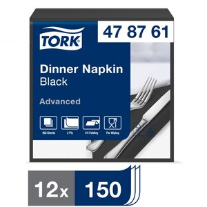 Tork Dinner Napkin Black Larger Size (Case 1800)