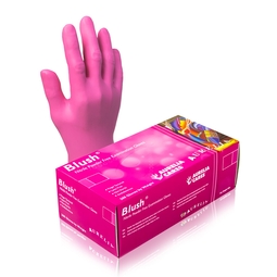 Aurelia Blush Nitrile Powder Free Gloves Pink