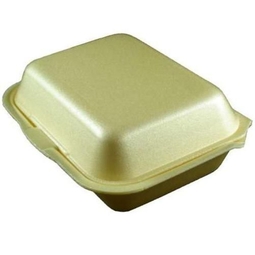 Polystyrene Meal Box Lid with Hinged Brown 414x240x39MM