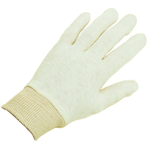 Cotton Stockinette Knitwrist Glove White Large