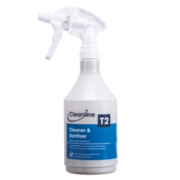 Cleanline T2 Cleaner & Sanitiser Trigger Bottle 750ML