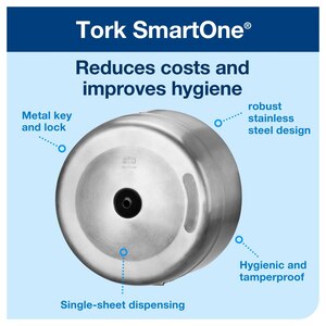 Tork SmartOne Toilet Paper Roll Dispenser T8 Stainless Steel