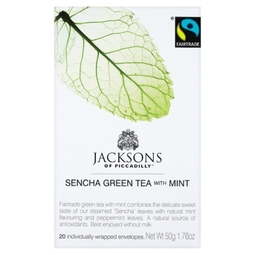 Jacksons Fairtrade Sencha Green Tea with Mint (Pack 20)