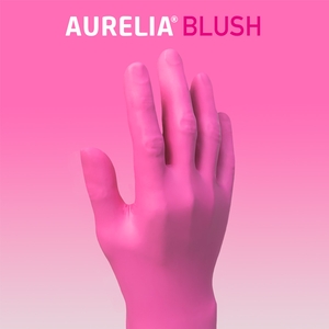Aurelia Blush Nitrile Powder Free Gloves Pink