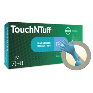 Ansell TouchNTuff 92-665 Nitrile Glove Blue