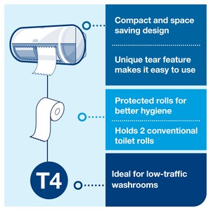 Tork Toilet Paper Roll Dispenser T4 White