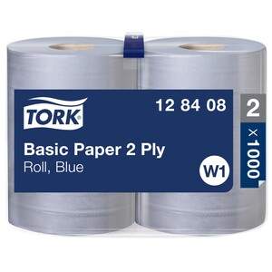 Tork Basic Wiping Paper Roll W1 Blue 340M