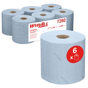 WypAll L20 General Clean Cleaning and Maintenance Wiping Paper Blue