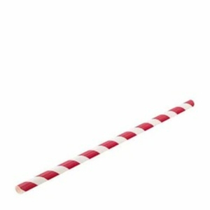 Sustain Paper Straw Red and White Stripe 8MM