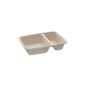 Sabert BePulp Rectangular Tray With Two Compartments 800ML