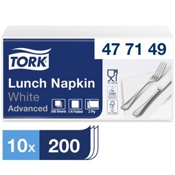 Tork Lunch Napkin White 32 x 32CM