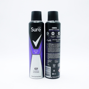 Sure Men Active Dry Antiperspirant Deodorant Aerosol 250ML