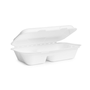 Vegware Bagasse Clamshell Two Compartments 9 x 6"