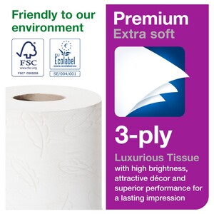 Tork Extra Soft Conventional Toilet Paper Roll T4 White 20.4M