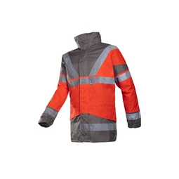 Skollfield Hi-Vis Rain Jacket Red and Grey 2XL