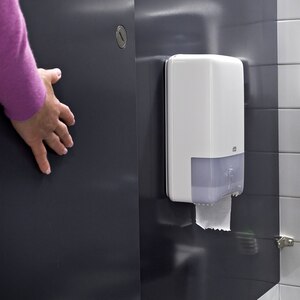 Tork Twin Mid-size Toilet Paper Roll Dispenser T6 White