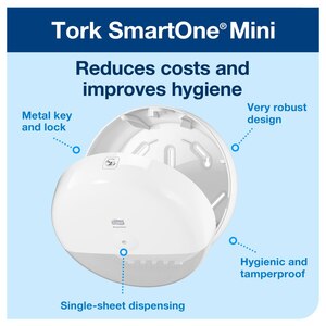 Tork SmartOne Mini Toilet Paper Roll Dispenser T9 White