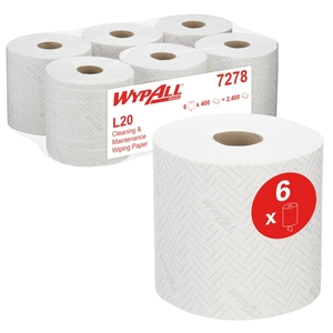 WypAll L20 Cleaning & Maintenance Wiping Paper Centrefeed White