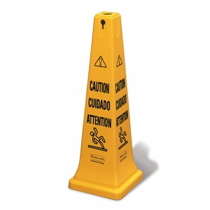 Rubbermaid Caution Wet Floor Cone Yellow 36"