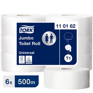Tork Jumbo Toilet Paper Roll T1 White 500M