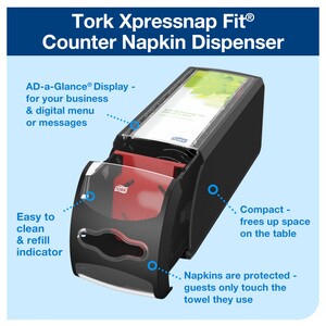Tork Xpressnap Fit Counter Napkin Dispenser N14 Black