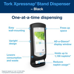 Tork Xpressnap Stand Napkin Dispenser N4 Black