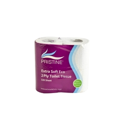 PRISTINE Extra Soft Eco 2 Ply Toilet Tissue 320 Sheet (Case 48)