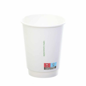 Sustain Double Wall Hot Cup Plain White 8OZ
