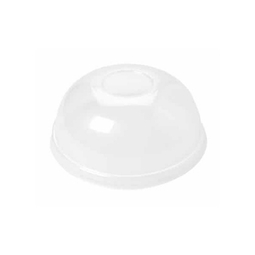 Domed PET Lid with Hole Clear
