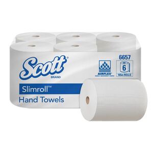 Scott Slimroll Hand Towel White 165M